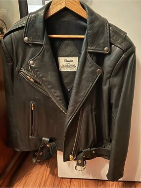 Black Leather Motorcycle Jacket made by Elaina : for on the fringe.